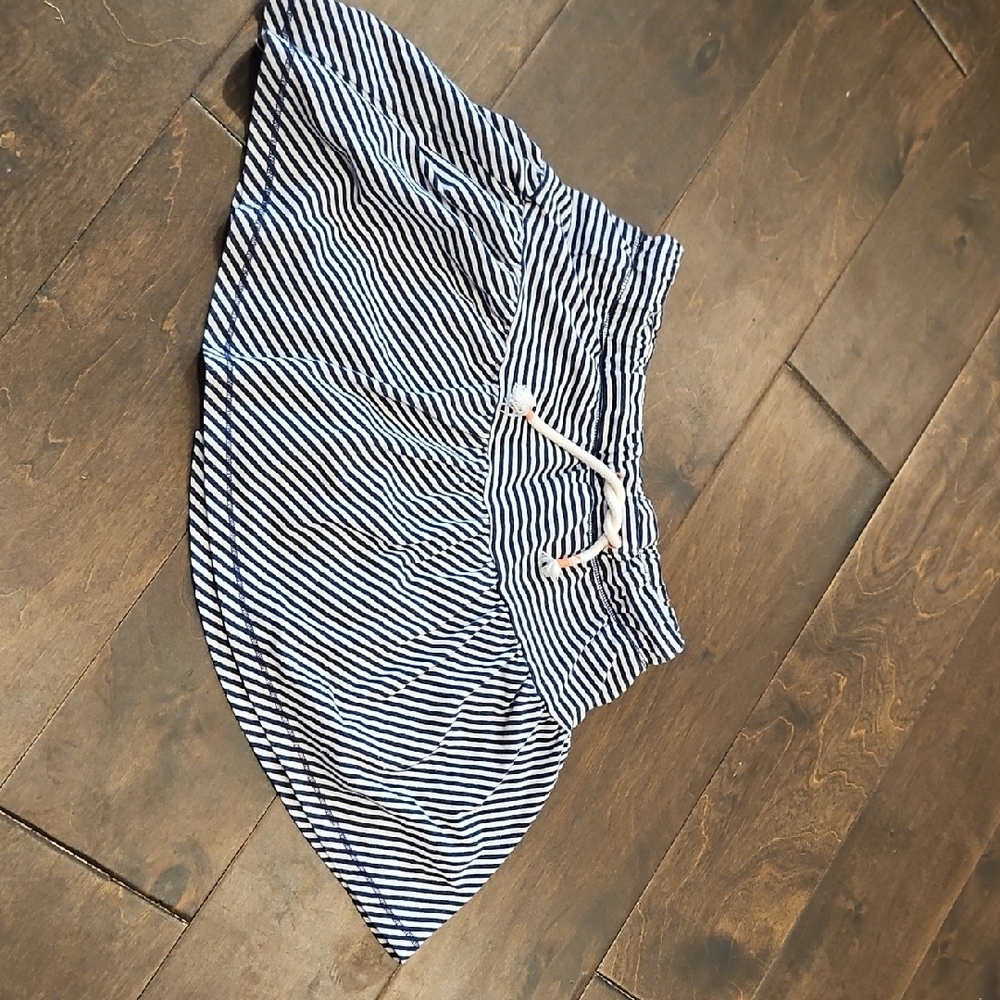 Striped Blue and White Skirt With Under Shorts